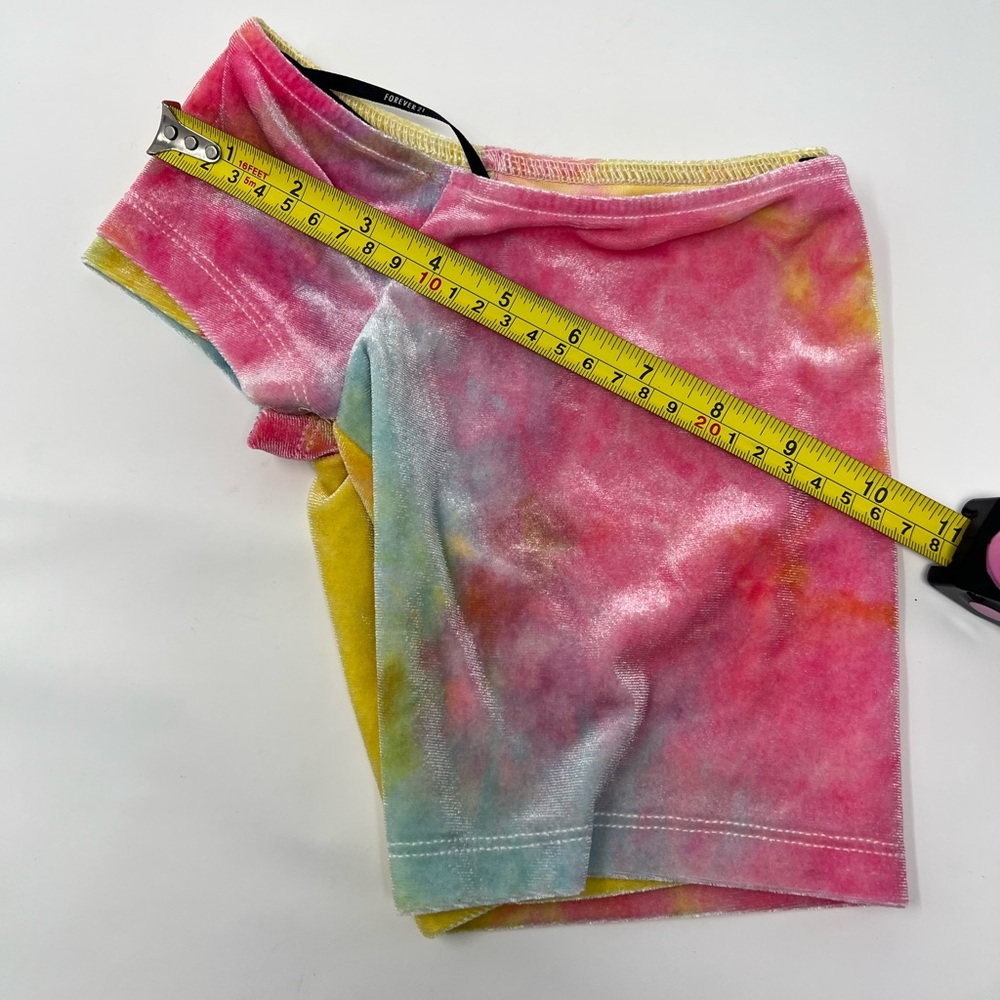 Tie Dye Crop Top Color Cropped Shirt Y2K Baby Tee Dyed Shirt Neon Bright Island - Picture 14 of 17